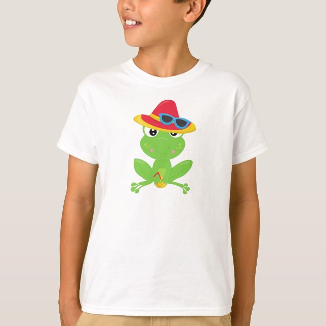 Niedlicher Frosch, kleiner Frosch, Grüner Frosch,  T-Shirt (Vorderseite)