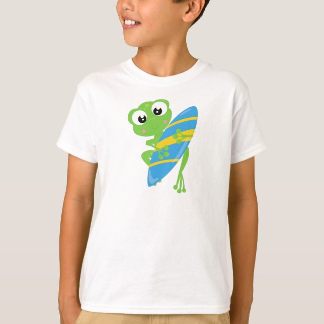 Niedlicher Frosch, kleiner Frosch, Grüner Frosch,  T-Shirt (Vorderseite)