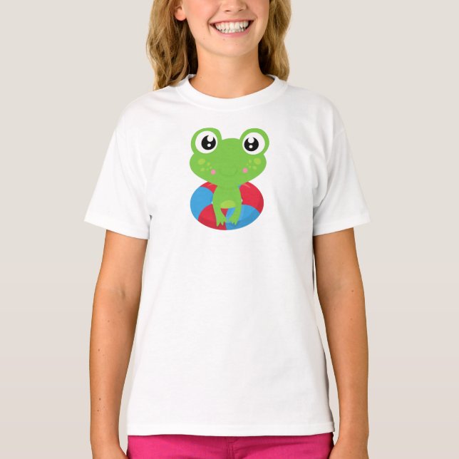 Niedlicher Frosch, kleiner Frosch, Grüner Frosch,  T-Shirt (Vorderseite)
