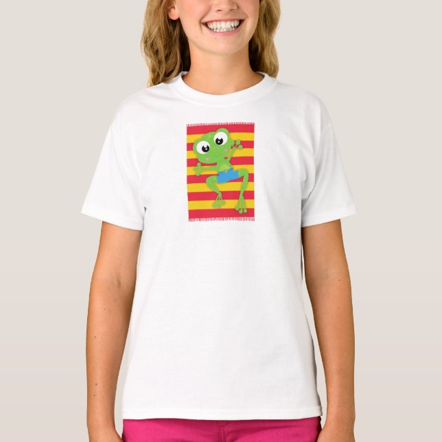 Niedlicher Frosch, kleiner Frosch, Grüner Frosch,  T-Shirt (Vorderseite)
