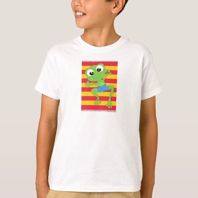 Niedlicher Frosch, kleiner Frosch, Grüner Frosch,  T-Shirt (Vorderseite)