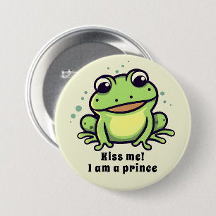 Niedlicher Frosch küsst mich Button