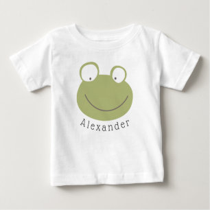 Niedlicher Frosch mit benutzerdefinierbarem Namen Baby T-shirt