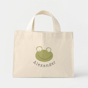 Niedlicher Frosch mit benutzerdefinierbarem Namen Mini Stoffbeutel