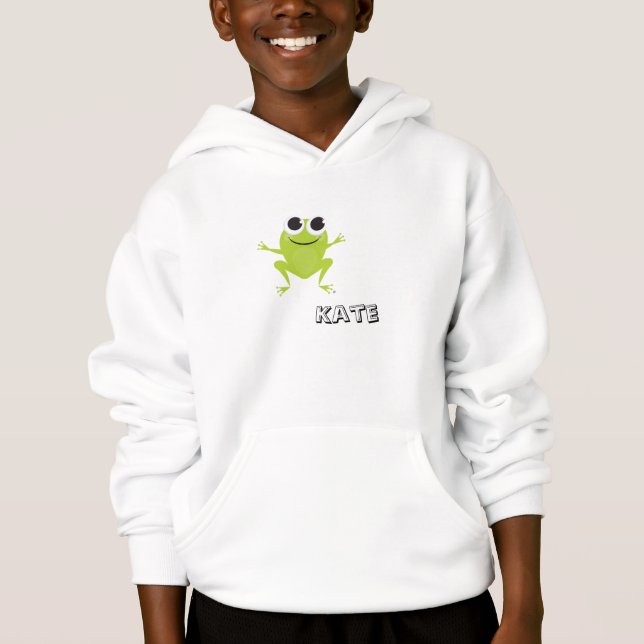 Niedlicher Frosch-mit Kapuze Sweatshirt - (Vorderseite)
