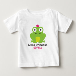 Niedlicher Frosch mit Kronen und personalisiertem  Baby T-shirt