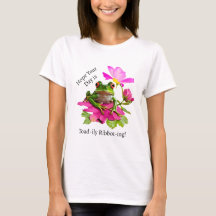 Niedlicher Frosch oder Toad Puff auf rosa Blume