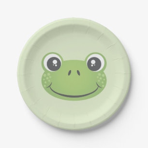 Niedlicher Frosch   Papierplatte Pappteller