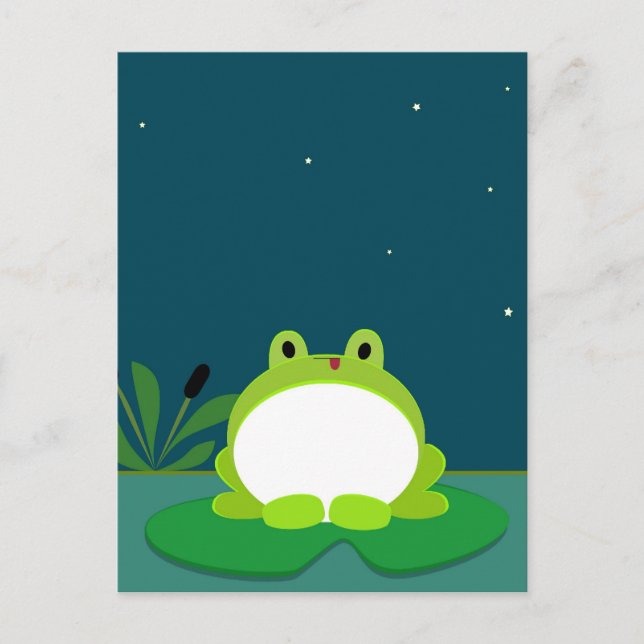 Niedlicher Frosch Postkarte (Vorderseite)