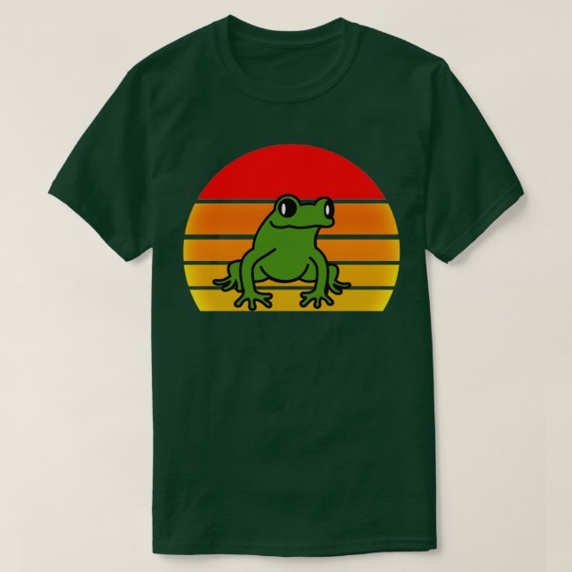 Niedlicher Frosch Sonnenuntergang Sonnenaufgang So T-Shirt (Design vorne)