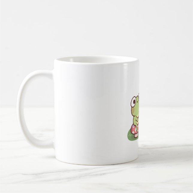 Niedlicher Frosch Toastmarshmallow am Campfire Kaffeetasse (Links)