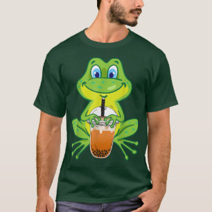 Niedlicher Frosch trinken Blase Milch Tee Gewitter