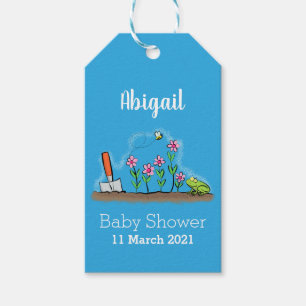 Niedlicher Frosch und Biene in Cartoon-Abbildung Geschenkanhänger