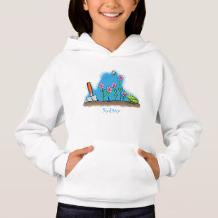 Niedlicher Frosch und Biene in Cartoon-Abbildung Hoodie
