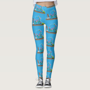 Niedlicher Frosch und Biene in Cartoon-Abbildung Leggings