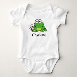 Niedlicher Frosch und Blume Baby Bodysuit Strampler