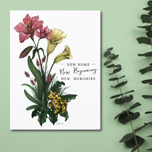 Niedlicher Frosch und Lilies Botanische Flora Neue Postkarte