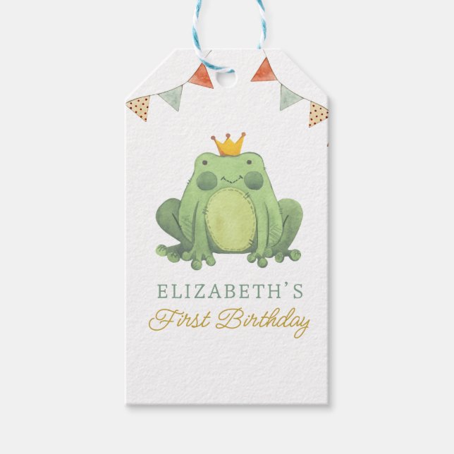 Niedlicher Frosch (Wasserfarbe) Geschenkanhänger (Vorderseite)