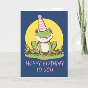 Niedlicher Frosch zum Geburtstag Whimsical Art Karte