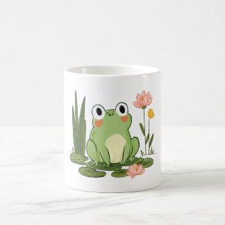 Niedlicher Frosch zwischen Seerosen Kaffeetasse