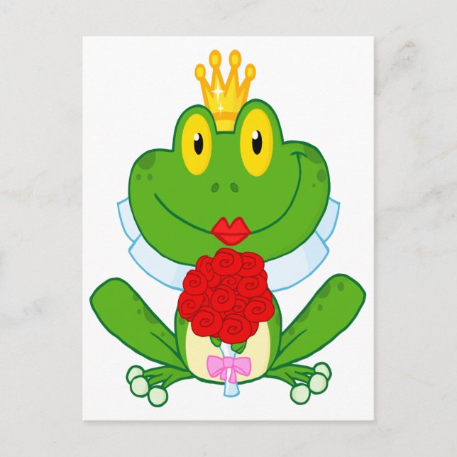 niedlicher Froschfrosch aus Cartoon Postkarte (Vorderseite)