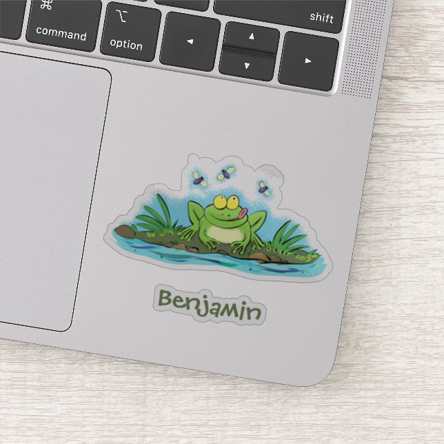 Niedlicher Froschfrosch Cartoon Aufkleber (Detail)