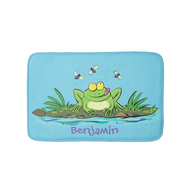 Niedlicher Froschfrosch Cartoon Badematte (Vorderseite)