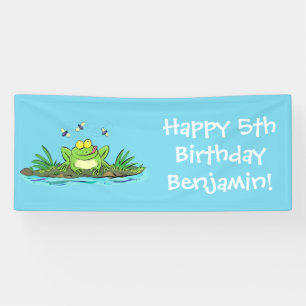 Niedlicher Froschfrosch Cartoon Banner