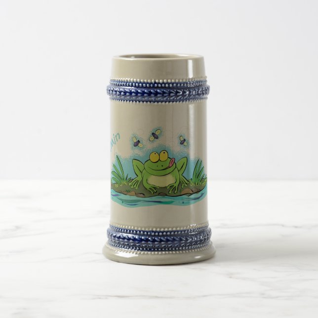 Niedlicher Froschfrosch Cartoon Bierglas (Mittel)
