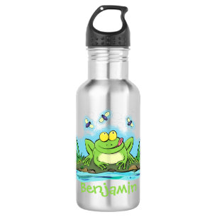 Niedlicher Froschfrosch Cartoon Edelstahlflasche