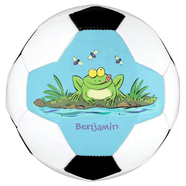 Niedlicher Froschfrosch Cartoon Fußball (Vorderseite)