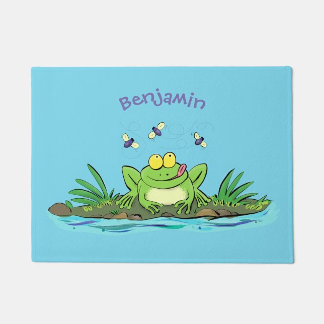 Niedlicher Froschfrosch Cartoon Fußmatte (Vorderseite)