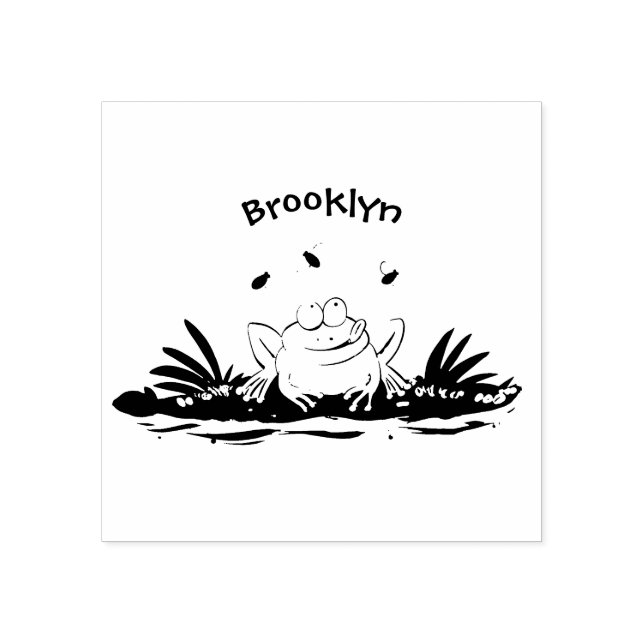 Niedlicher Froschfrosch Cartoon Gummistempel (Prägung)