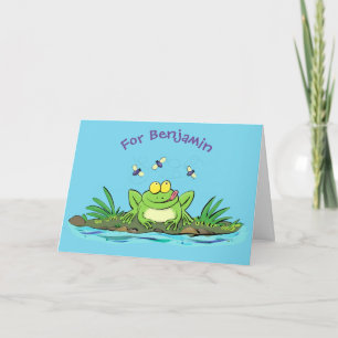 Niedlicher Froschfrosch Cartoon Karte