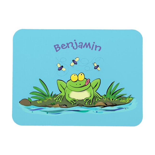 Niedlicher Froschfrosch Cartoon Magnet (Horizontal)
