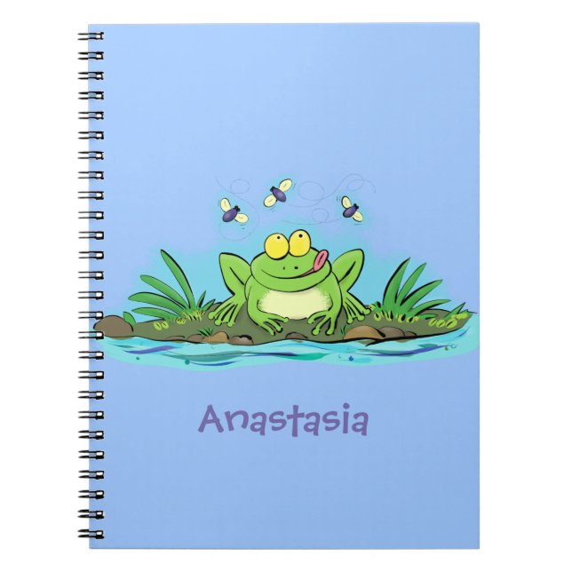 Niedlicher Froschfrosch Cartoon Notizblock (Vorderseite)