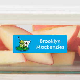 Niedlicher Froschfrosch Cartoon personalisiert Etiketten