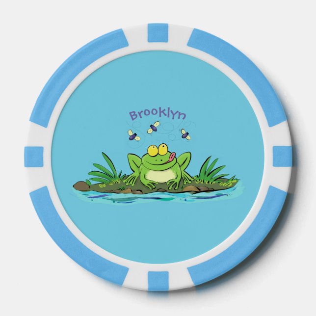 Niedlicher Froschfrosch Cartoon Pokerchips (Vorderseite)