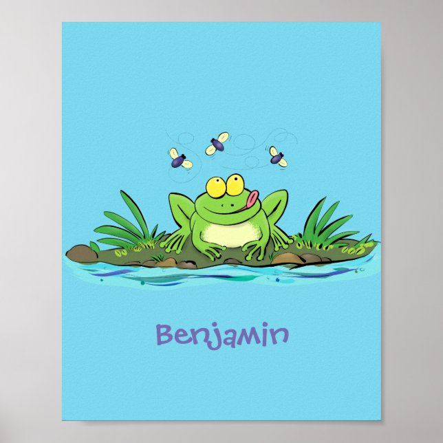 Niedlicher Froschfrosch Cartoon Poster (Vorne)