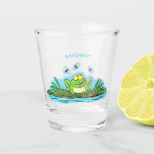 Niedlicher Froschfrosch Cartoon Schnapsglas
