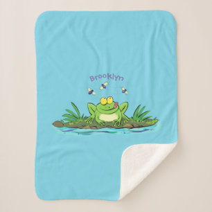 Niedlicher Froschfrosch Cartoon Sherpadecke