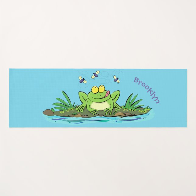 Niedlicher Froschfrosch Cartoon Yogamatte (Vorderseite (Horizontal))