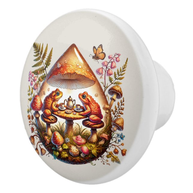 Niedlicher Froschliebhaber Tee-Party Keramikknauf (Rechts)