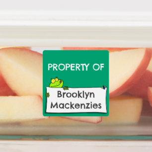 Niedlicher Froschsignatur Cartoon personalisiert Etiketten