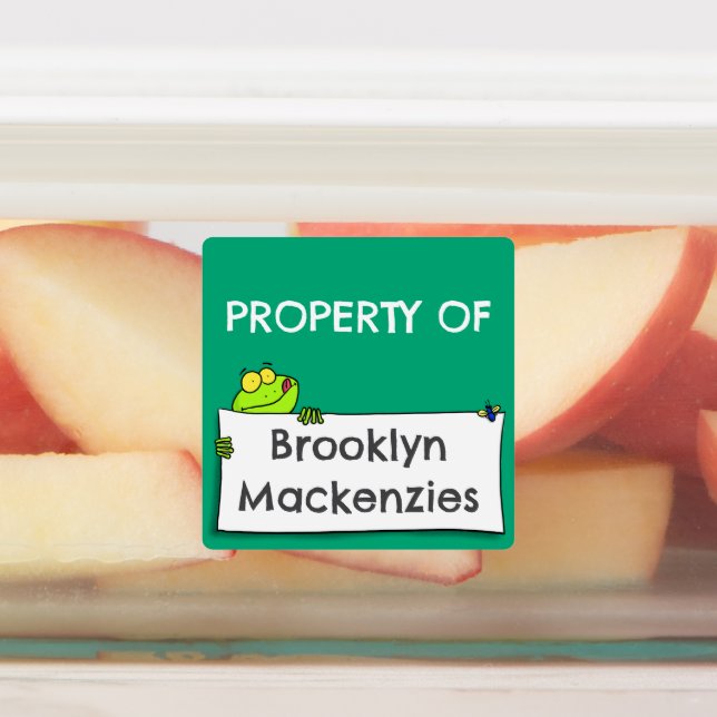 Niedlicher Froschsignatur Cartoon personalisiert Etiketten (Befestigt)