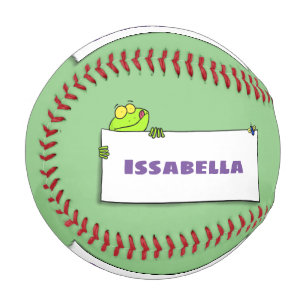 Niedlicher Froschsigne Cartoon Abbildung Baseball