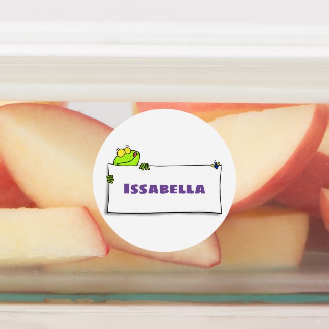 Niedlicher Froschsigne Cartoon Abbildung Etiketten (Befestigt)