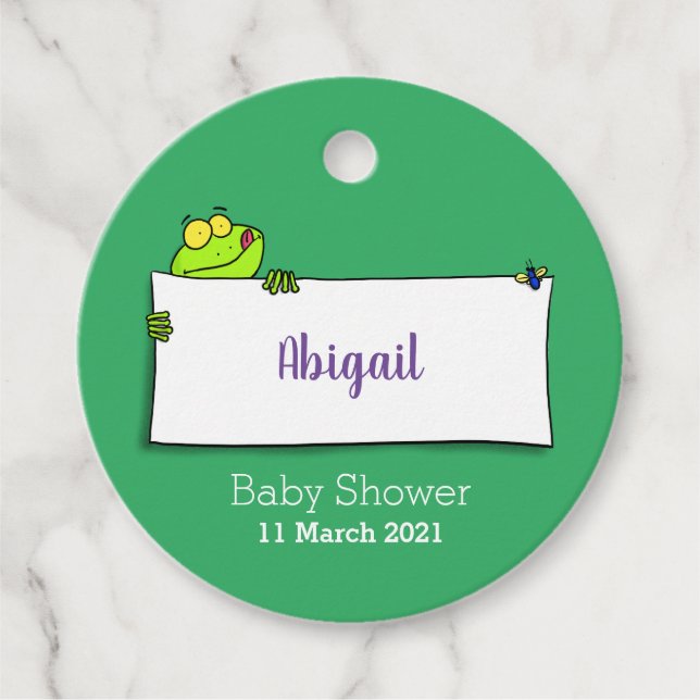 Niedlicher Froschsigne Cartoon Abbildung Geschenkanhänger (Vorderseite)