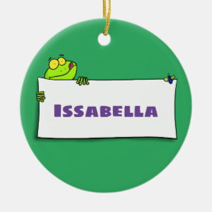 Niedlicher Froschsigne Cartoon Abbildung Keramik Ornament