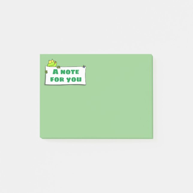 Niedlicher Froschsigne Cartoon Abbildung Post-it Klebezettel (Vorderseite)